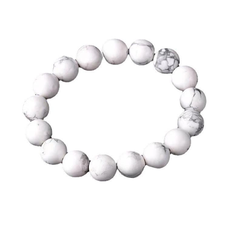 White Turquoise (Howlite) Bracelet 8mm/10mm/12mm