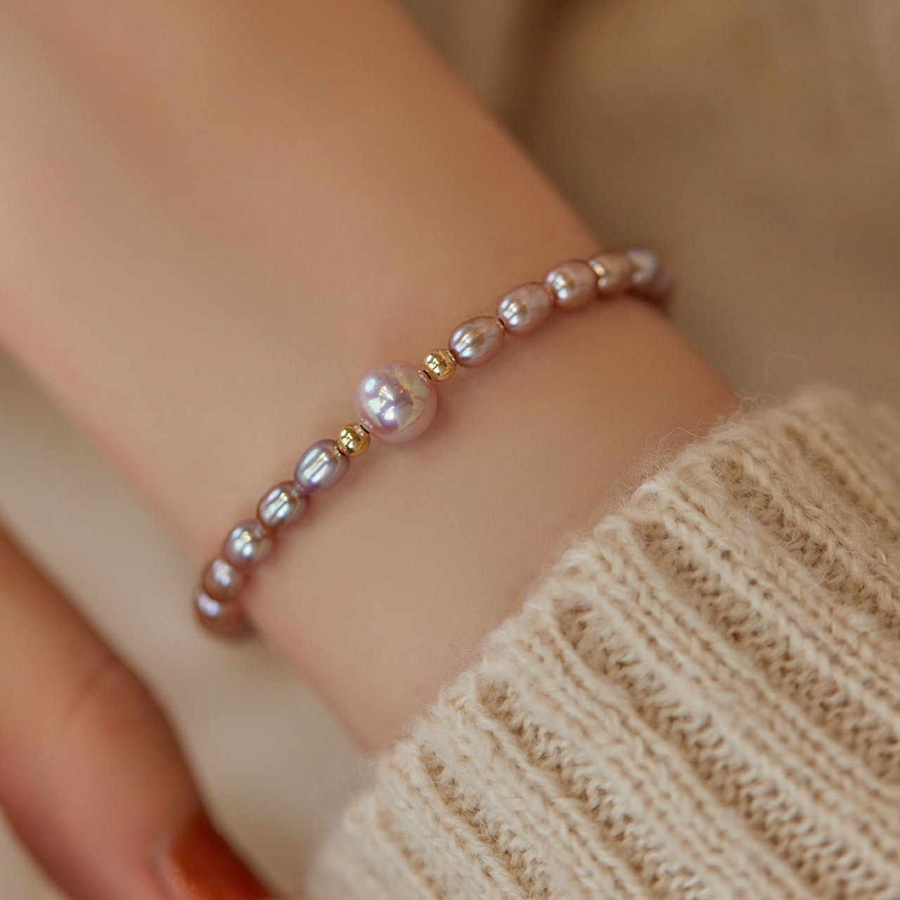 Baroque Pearl Bracelet - Violet