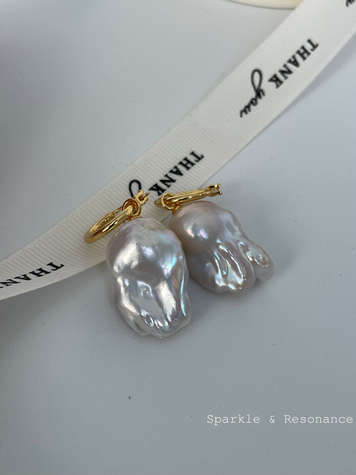 Baroque Pearl Earings - Max (Golden)