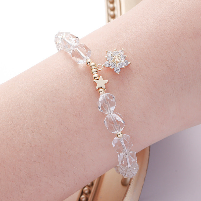 Clear Quartz Bracelet 8mm Faceted