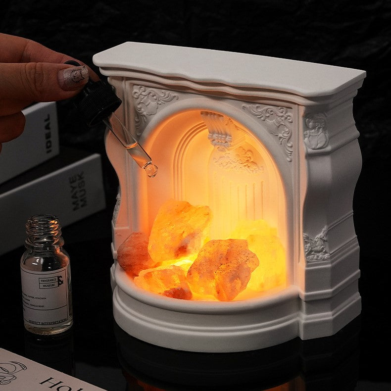 Essential Oil Diffuser & USB Night Light Gift Box - Fireplace