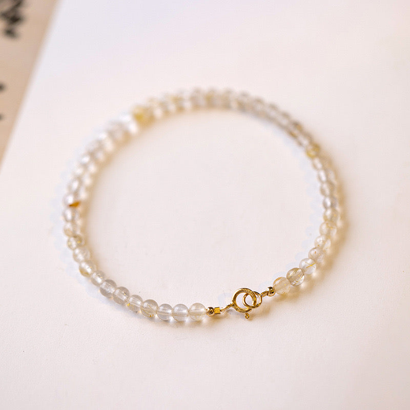 Golden Rutilated Quartz Bracelet 3mm