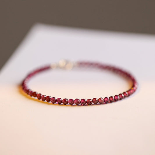 Garnet Bracelet 3mm