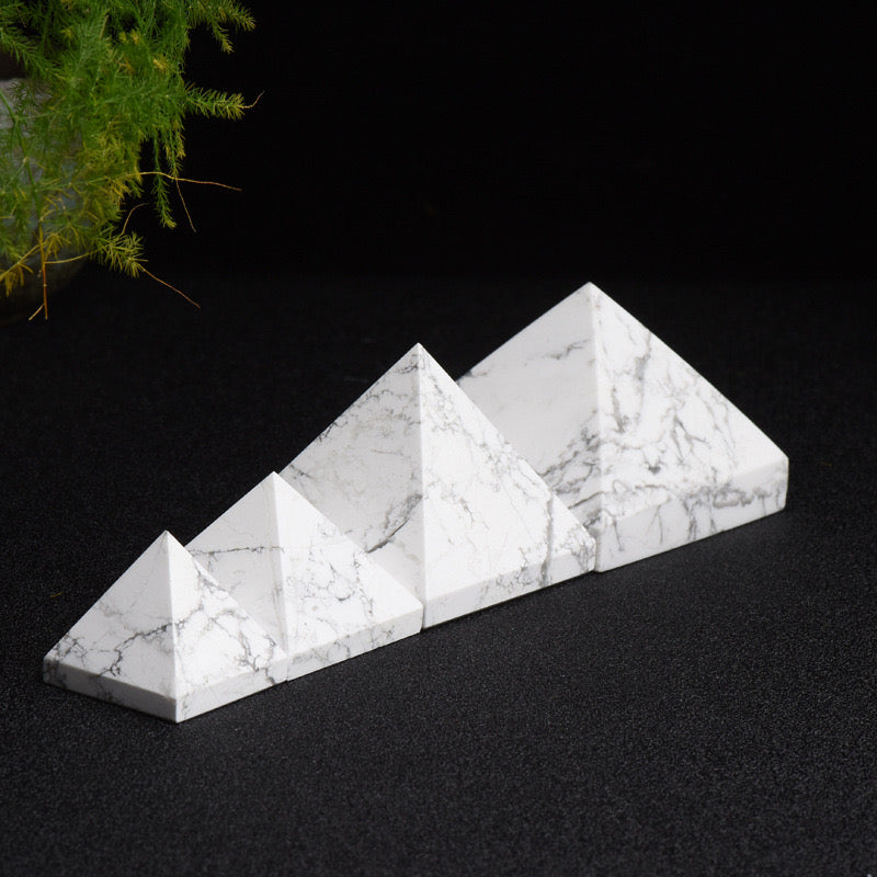 White Turquoise (Howlite) Pyramid