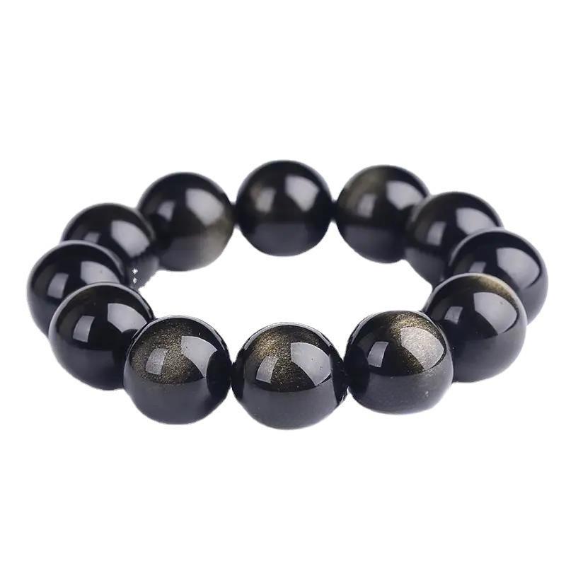 Obsidian Bracelet 8mm/10mm/12mm Golden Sheen