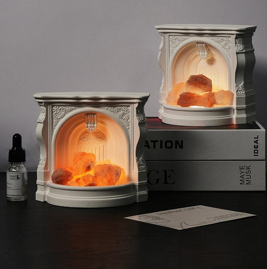 Essential Oil Diffuser & USB Night Light Gift Box - Fireplace